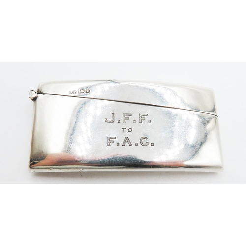 334 - Silver Card Holder Hinged Cover 8.5cm Long 4cm high