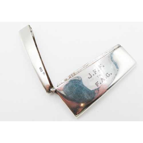 334 - Silver Card Holder Hinged Cover 8.5cm Long 4cm high