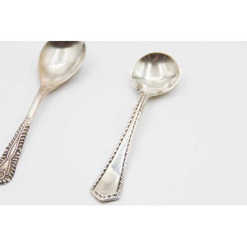 343 - Two Silver Cruet Spoons and Mustard  Spoon