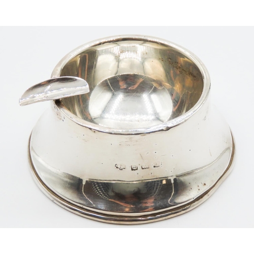 347 - Silver Desk Tidy or Ash Tray Restrained Form 7.5cm Diameter 3cm High