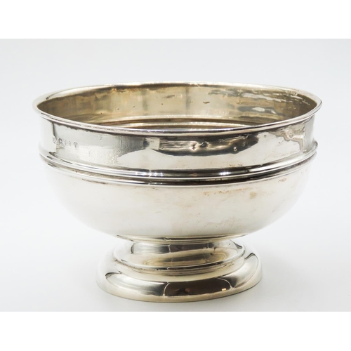 348 - Silver pedestal Form Table Bowl 12cm Diameter 7cm High