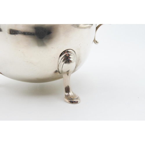 349 - Silver Gravy Boat Flying C Scroll Handle 8cm High 15cm Long