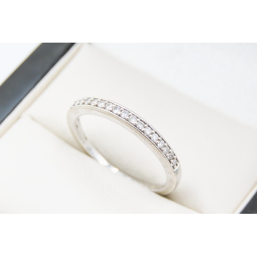 36 - Diamond Set Half Eternity Ring Mounted in 9 Carat White Gold Ring Size P