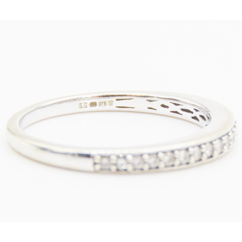 36 - Diamond Set Half Eternity Ring Mounted in 9 Carat White Gold Ring Size P