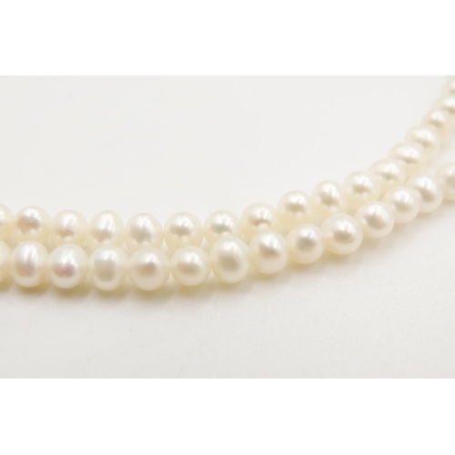 383 - Ladies Pearl Necklace with 9 Carat Yellow Gold Clasp 40cm Long As New Unworn