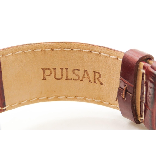 397 - Pulsar Chronograph 50M Wrist Watch Brown Leather Strap As New Unworn Shop Tag Present