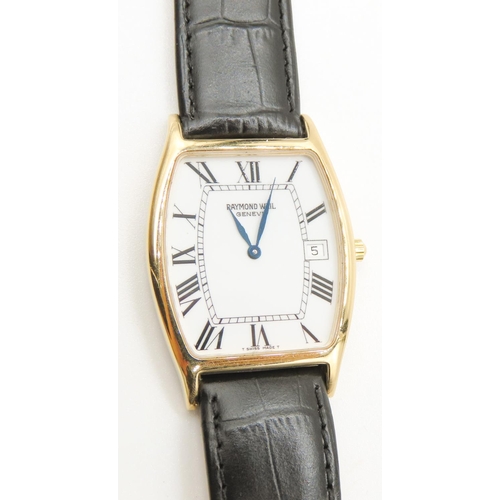 401 - Raymond Weil Geneve Swiss Made Wrist Watch Black Leather Strap As New Unworn