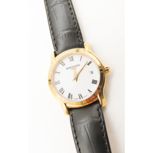 402 - Raymond Weil Geneve Swiss Made Wrist Watch Black Leather Strap As New Unworn Shop Tag Present