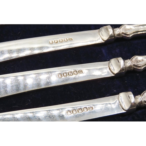 405 - Set of Six Silver Handle Butter Knives 15cm Long with Original Presentation Case