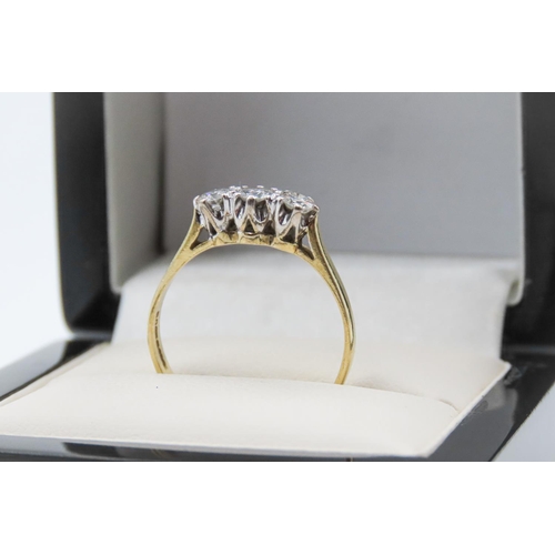 41 - Diamond Three Stone Basket Set Ring Set in 18 Carat Yellow Gold Ring Size P