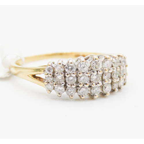 42 - Twenty Seven Diamond Set Ladies Ring Mounted in 18 Carat Yellow Gold Ring Size L and a Half