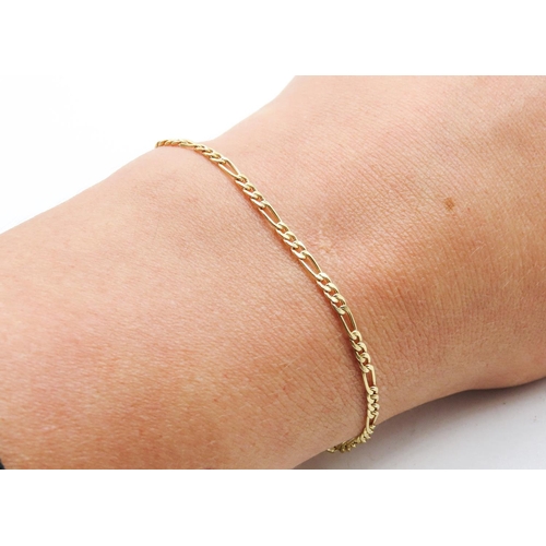 429 - 9 Carat Yellow Gold Figaro Link Bracelet 19cm Long