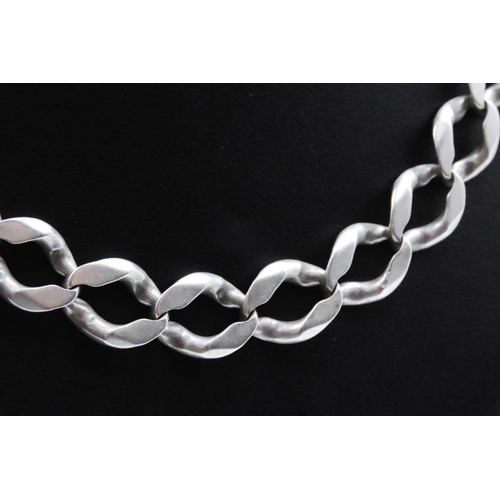 434 - Statement Silver Link Necklace 60cm Long