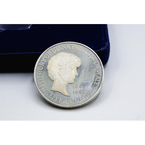 438 - Fine Silver Five Pounds Coin In Memory of Diana Princess of Wales Encapsulated Mint Condition within... 