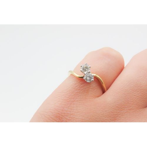 46 - Diamond Toi et Moi Ring Set in 18 Carat Yellow Gold Ring Size L