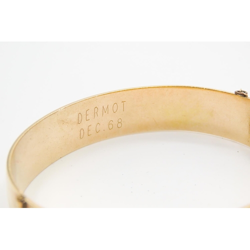 474 - 9 Carat Yellow Gold Rolled Gold Bangle Bracelet 6cm Inner Width