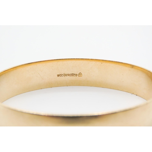 474 - 9 Carat Yellow Gold Rolled Gold Bangle Bracelet 6cm Inner Width