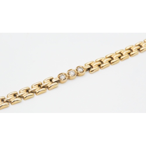 50 - Gemstone Set Ladies 9 Carat Yellow Gold Fancy Link Bracelet 20.5cm Long