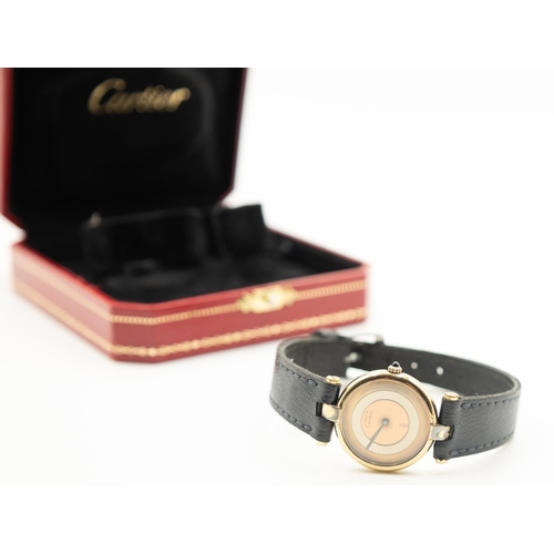 522 - Cartier Ladies Watch with Original Box Gold Three Color Dial