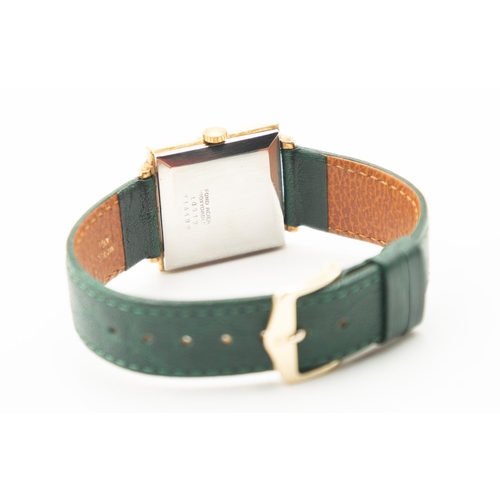 528 - Giroxa Gentlemens Vintage Watch Green Leather Strap