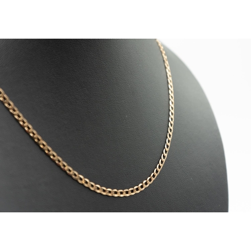 536 - 9 Carat Rose Gold Curb Link Necklace 50cm Long