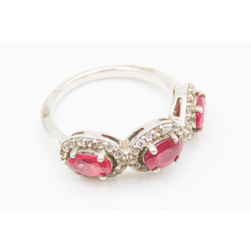 60 - Pandora Silver Ruby Gemstone Size M and a Half