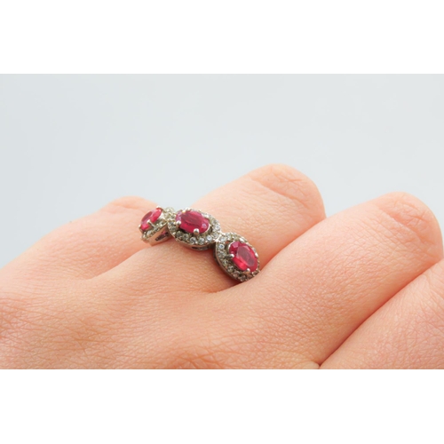 60 - Pandora Silver Ruby Gemstone Size M and a Half