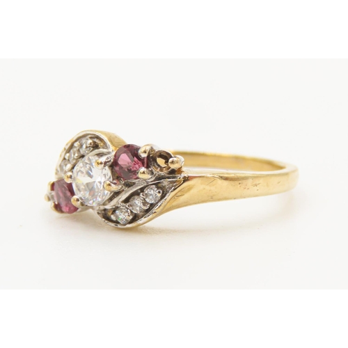 80 - Finely Detailed Ruby and Gemstone Set Ladies Cluster Ring Set in 9 Carat Yellow Gold Ring Size N and... 