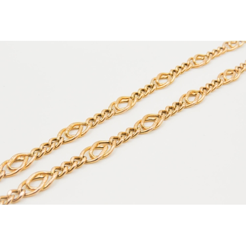 97 - 9 Carat Yellow Gold Fancy Link Necklace 42cm Long