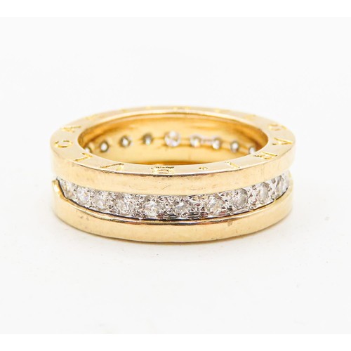 1 - Designer Diamond Set Full Eternity Ring Set in 18 Carat Yellow Gold Ring Size L