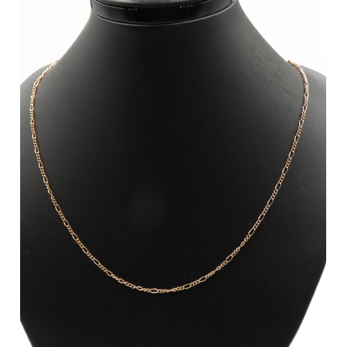 136 - 9 Carat Yellow Gold Figaro Link Necklace 48cm Long