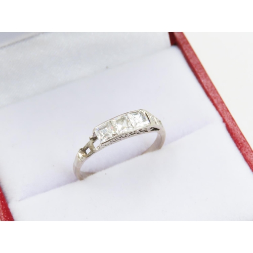 141 - Diamond Set Ring Mounted in Platinum Ring Size J Sold as Photographed