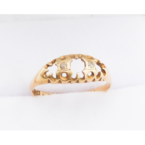 143 - Diamond Set 18 Carat Yellow Gold Ring Size M Sold as Photographed