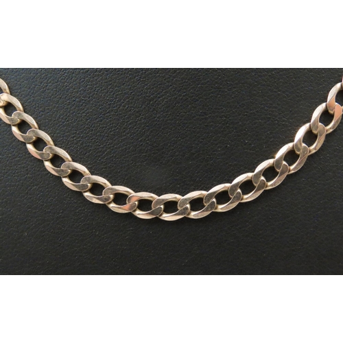 184 - 9 Carat Rose Gold Flat Curb Link Necklace 48cm Long