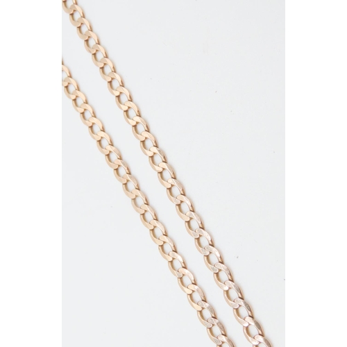 184 - 9 Carat Rose Gold Flat Curb Link Necklace 48cm Long