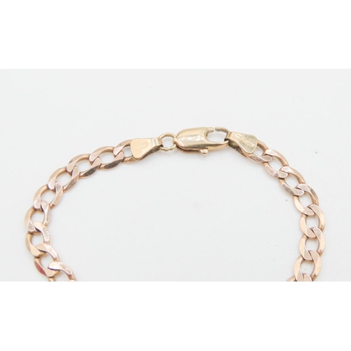 184 - 9 Carat Rose Gold Flat Curb Link Necklace 48cm Long