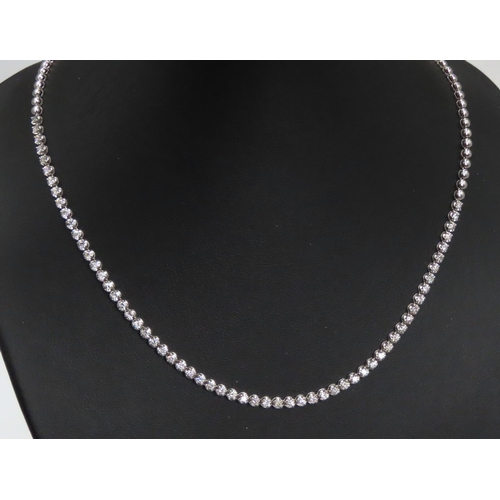 203 - Sixty Two Diamond Set Ladies NEcklace Mounted in 18 Carat White Gold 42cm Long Total Diamond Carat W... 