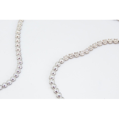 203 - Sixty Two Diamond Set Ladies NEcklace Mounted in 18 Carat White Gold 42cm Long Total Diamond Carat W... 