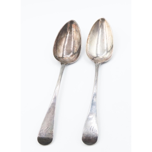 237 - Two Silver Serving Spoons Each 22cm Long