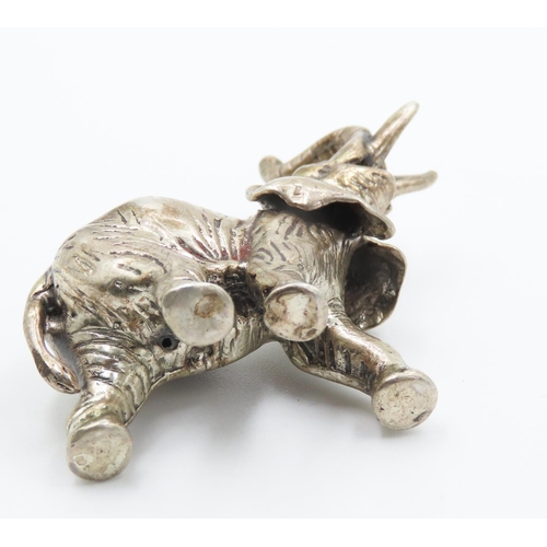 238 - Silver Elephant Figure 6cm High 5cm Wide