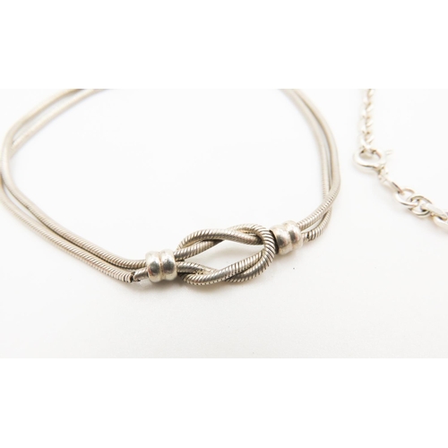 243 - Three Silver Bracelets Size 16cm to 20cm Long