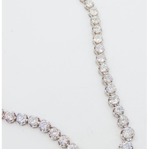 251 - Diamond Ninety One Stone Set Riviere Necklace Mounted in 18 Carat White Gold Articulated Form Attrac... 