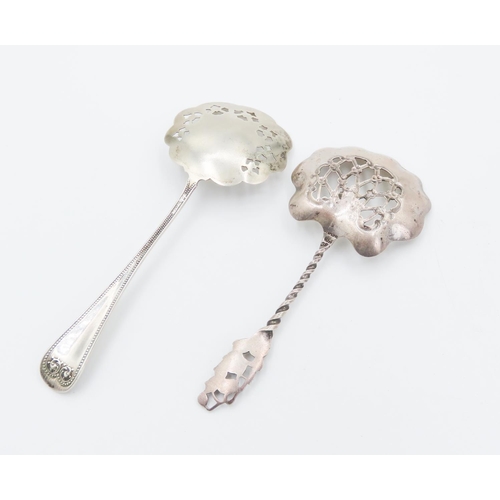 256 - Two Silver Sugar Sifter Spoons 10cm Long