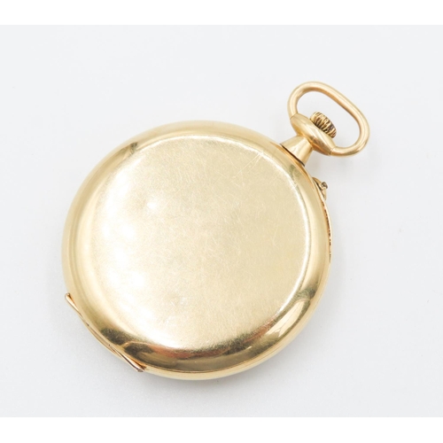 261 - 9 Carat Yellow Gold Cased Half Hunter Pocket Watch 5cm Diameter with Winding Key Present