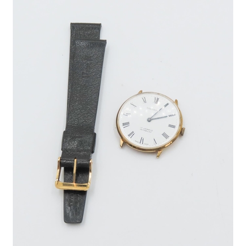 270 - Garrard 17 Jewel Gent's Wristwatch with New Leather Strap New Roman Numeral Decorated Dial Swiss Mad... 