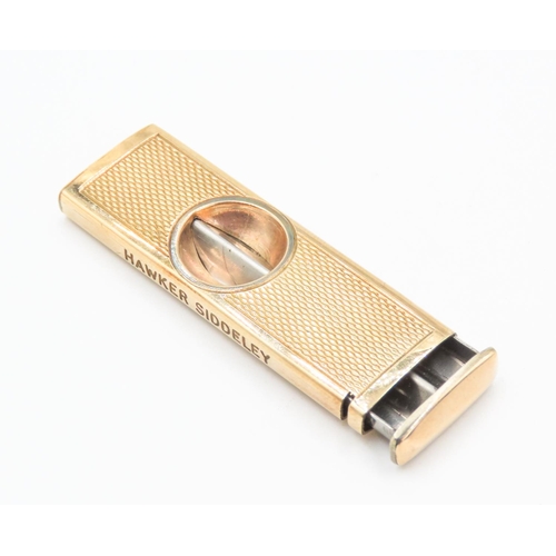 9 Carat Yellow Gold Cigar Cutter by Hawker Siddeley 5cm High