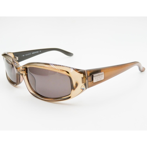 40 - GUCCI Golden Brown Sunglasses with Original Case Present