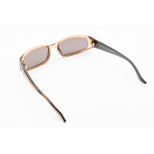 40 - GUCCI Golden Brown Sunglasses with Original Case Present