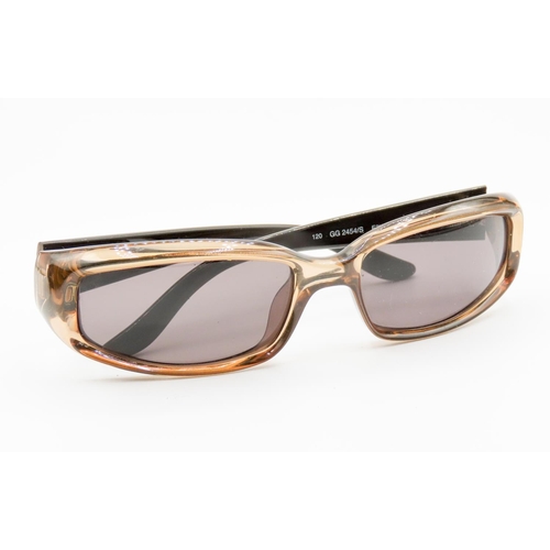 40 - GUCCI Golden Brown Sunglasses with Original Case Present