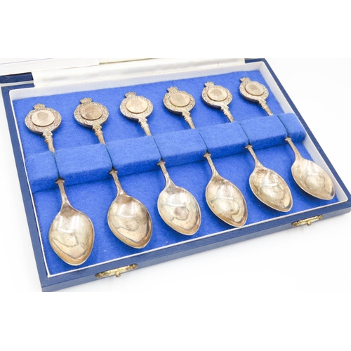 455 - Set of Six Silver Royal Spoons Celebrating Various Monarchs Hallmark 1972 Original Certificate and P... 